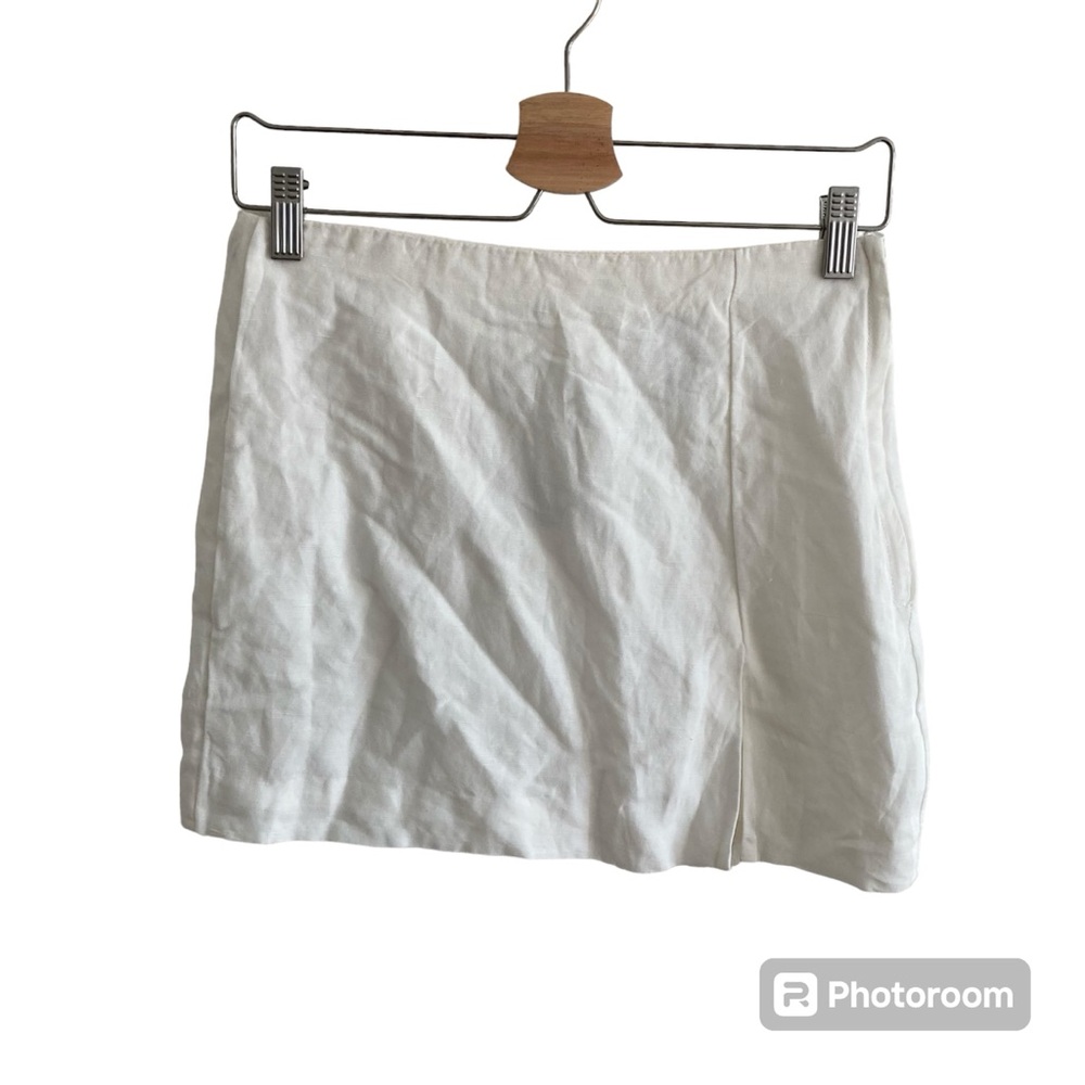 NWT Linen Blend White Mini Skirt